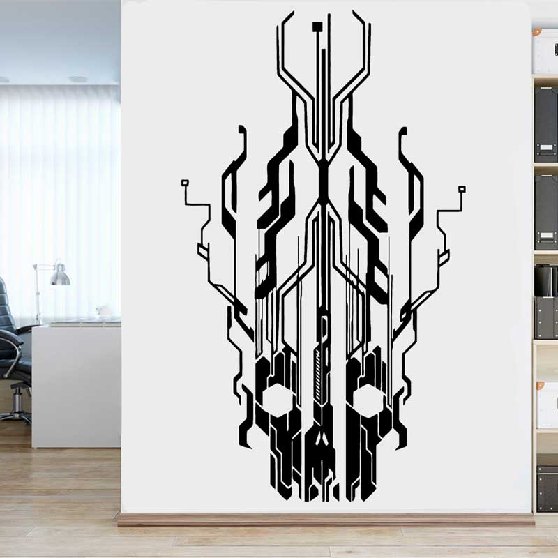 Tech Office Wall - Chip Circuit Tech-pegatina de vinilo para