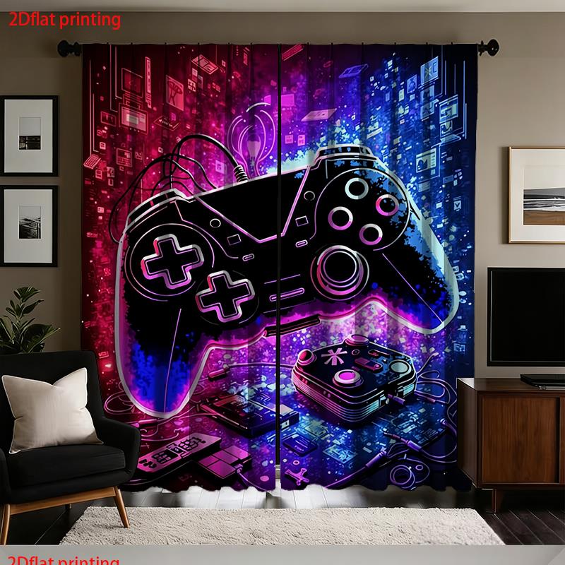 Tech Office Youtube - Cortinas con Estampado Retro de Arcade