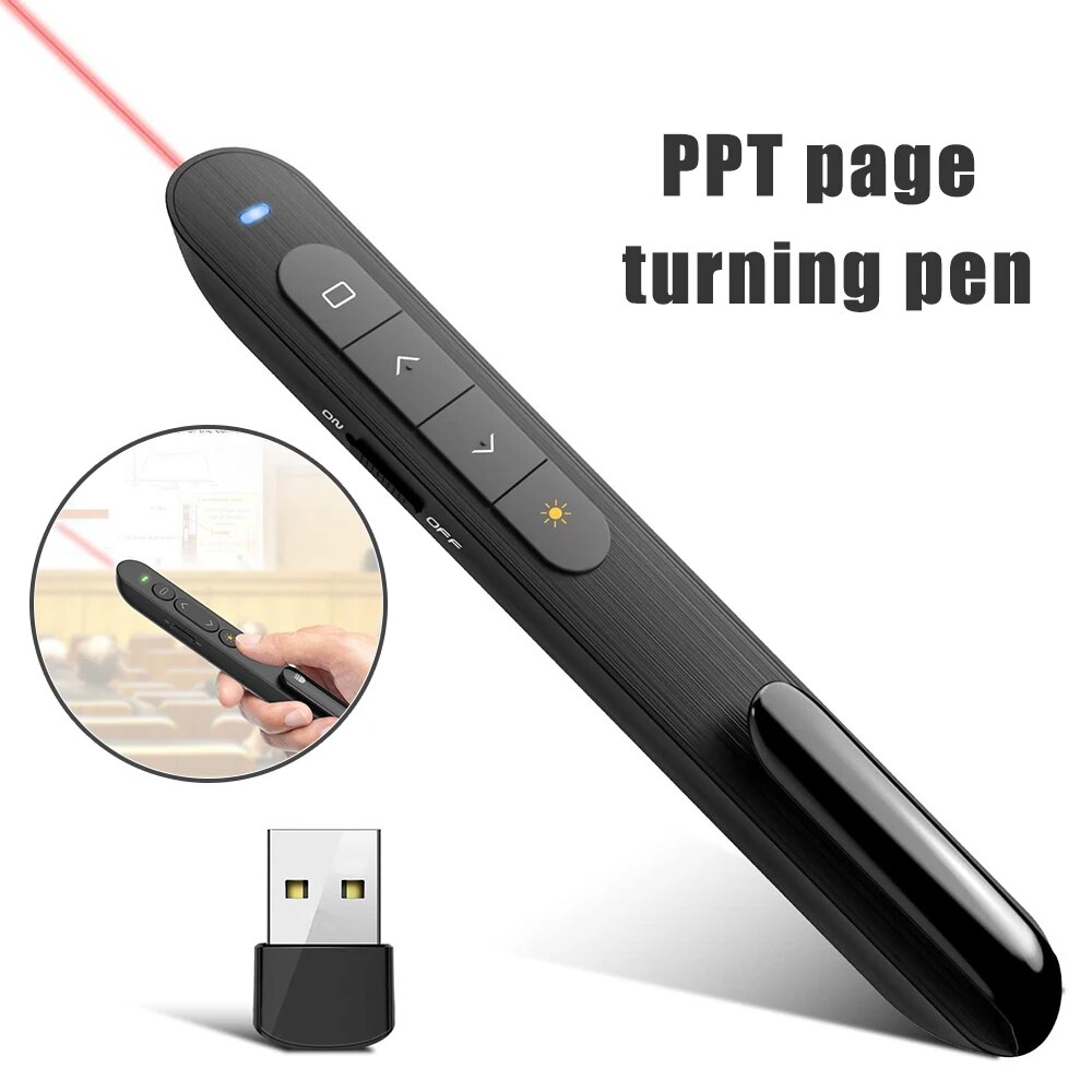 Presentation Remote Laser - Control remoto multifuncional Flip Pen carga