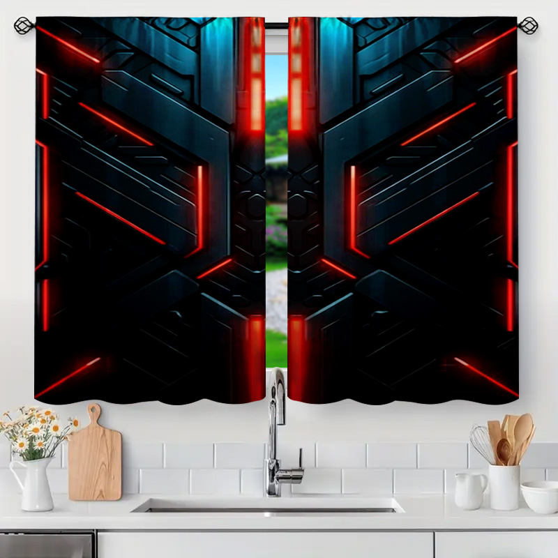 Cortinas geométricas tecnológi - Tech Office Youtube reseña y precio