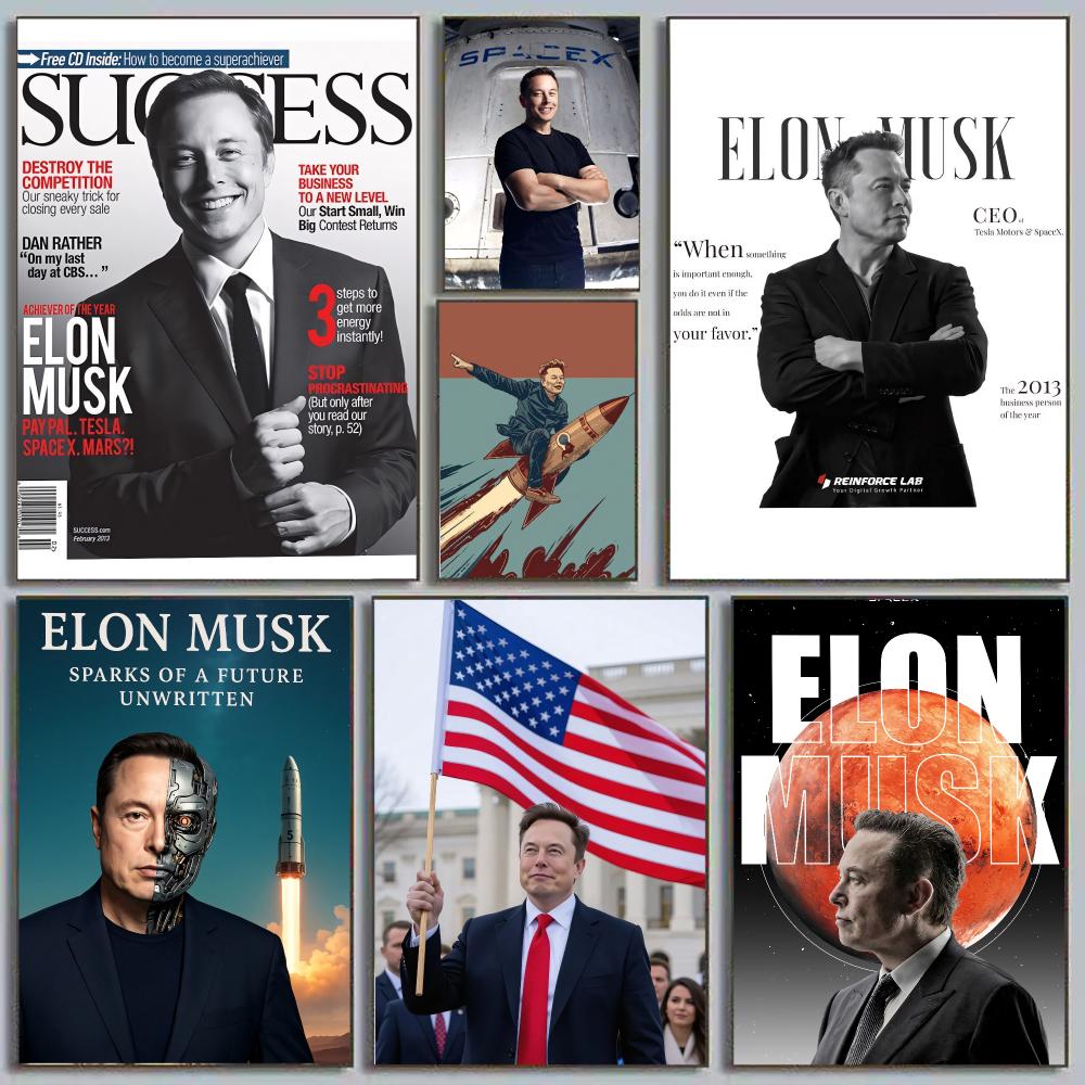 Elon Musk, Dogefather, visióna - Tech Office Wall reseña y precio